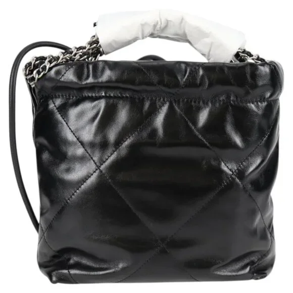 CHANEL Chanel 22 Small Matelasse Chain Bag Lamb Skin 2way Black CC Auth BA1051SM - Picture 3 of 15